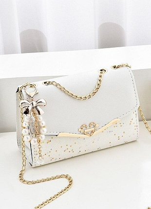 Женская сумка кремовая код 3-486