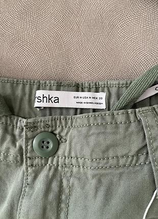 Шорты средней длины карго бермуды хаки зеленые bershka m новые3 фото