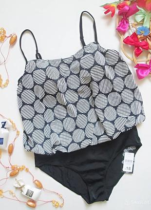 Суперовый слитный купальник блузон в крупный горох george 05-23 💜🍹💜