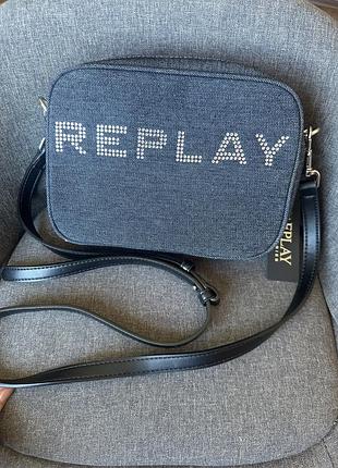 Синя джинсова сумка від replay