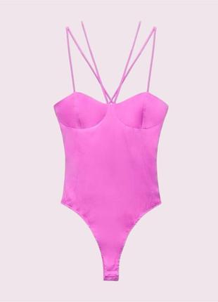 Боді майка жіноче на бретельках zara s рожеве
