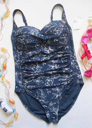 Шикарный моделирующий слитный купальник серебряный цветочный принт next 🌴🌺🌴