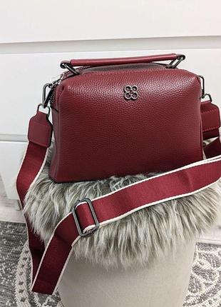 Шкіряний сумка бордова (розпродаж)