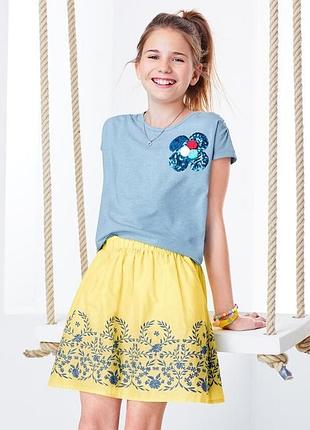 Спідниця з органічної бавовни з яскравим візерунком , розмір 110-116