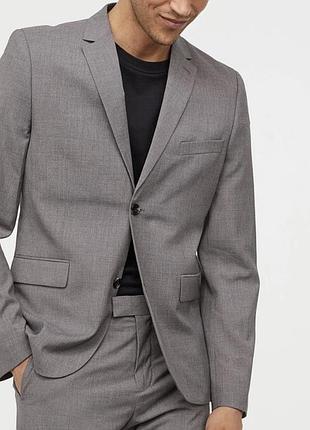 Чоловічий сірий піджак h&m розмір xs (46)