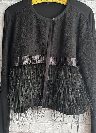 Жакет піджак  кардиган з пірʼям