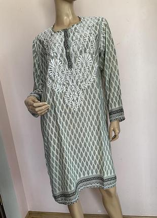 Шелковое платье- туника с вышивкой/ m/ brend ibiza