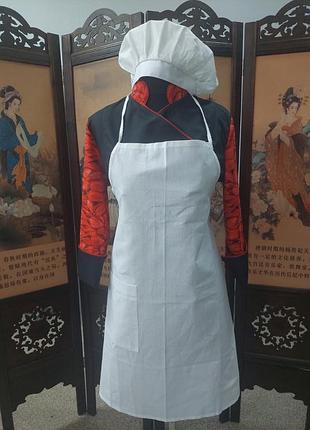 Фартух кухарський білий, бавовна 100 %.