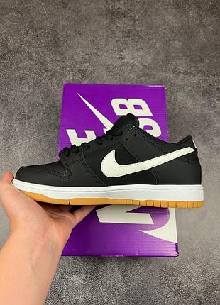 Кроссовки nike sb dunk black gum1 фото