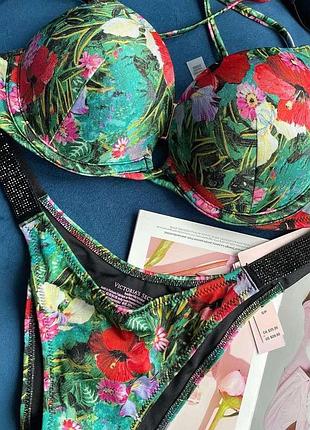 Купальник victoria's secret зі стразами з камнями вікторія сікрет vs оригінал виктория сикрет