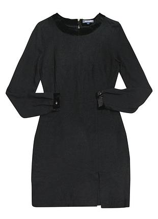 Черное платье по фигуре с полупрозрачными рукавами tommy hifiger