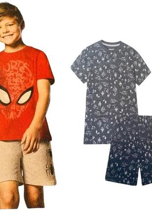Disney. сша літній комплект або піжама з пальмами та людина-павук. spiderman. футболка і шортики. но