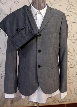 🤍 костюм сірий (піджак/брюки) 📍topman, sedarwood state 📐розмір uk/us 40, брюки us 34s/eu 44s