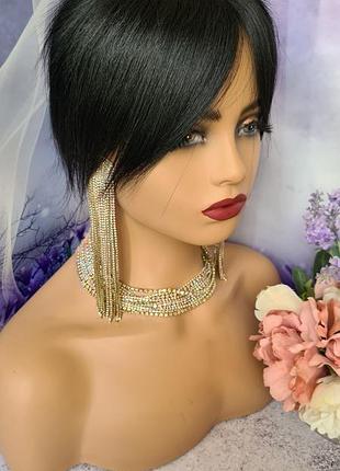 Накладка топер челка макушка 100% натуральный волос.