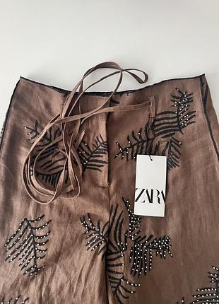 Кюлоти / вкорочені брюки з вишивкою zara