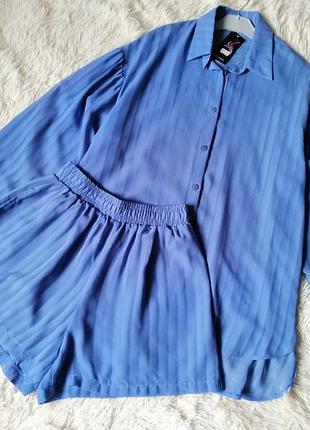 Літній шифоновий прозорий костюм шортиками