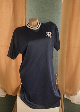 Короткое платье футболка женская синего цвета