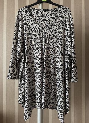🥰туніка в леопардовий принт evans  батут 26/28 віскоза