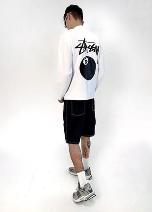 Лонгслів stussy 8 ball white