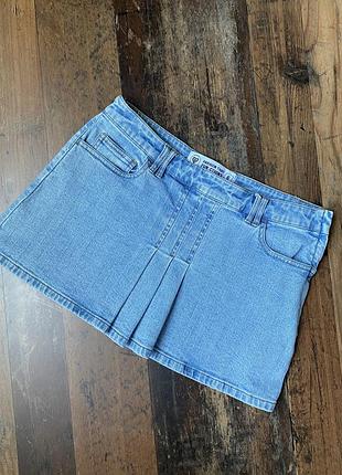 Крутая винтажная джинсовая юбка мини y2k низкая средняя посадка