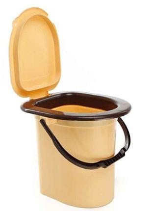 1165429. вiдро-туалет 15л бежевий h=35см арт.gr-05018 пластик тм"горизонт"