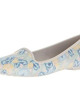 Crocs крокс балетки  womens eve graphic w flat floral gold