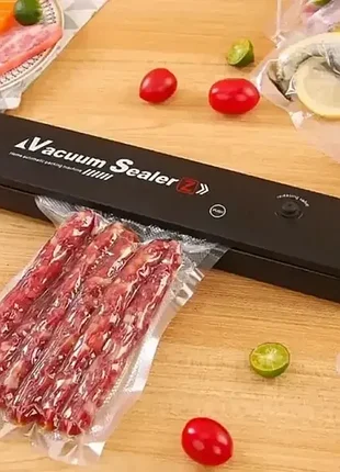 Вакуумный упаковщик для кухни черный вакууматор бытовой vacuum sealer продуктовый вакуумный упаковщи
