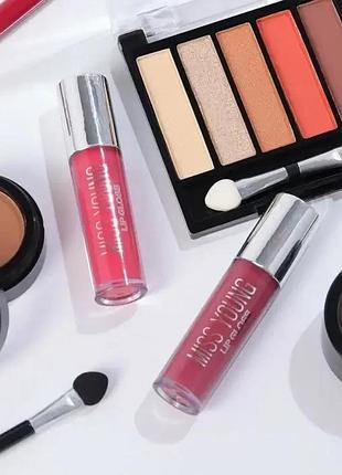 Набор декоративной косметики в алюминиевом кейсе с зеркалом makeup set mc1488 серебристый5 фото