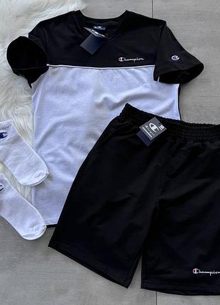 Футболка champion белая шорты champion мужские черные