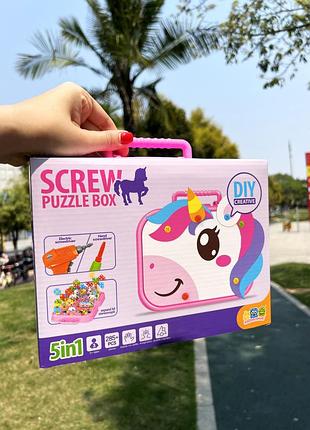 "screw puzzle box" - конструктор-мозаїка з шуруповертом у валізці