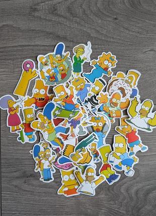 Набор наклеек симпсоны наклейки simpsons стикеры мультики гомер симпсон барт лиза пончик