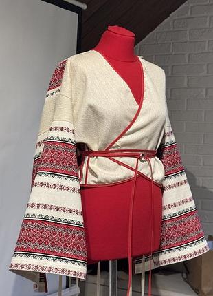 Льняне кімоно - вишиванка simmishop.handmade one size s - l