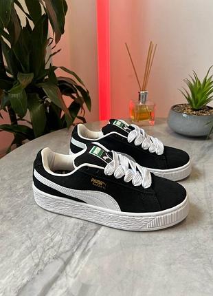 Жіночі кросівки кеди puma suede xl black white
