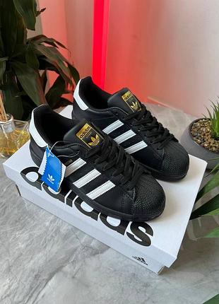 Кросівки adidas superstar black white