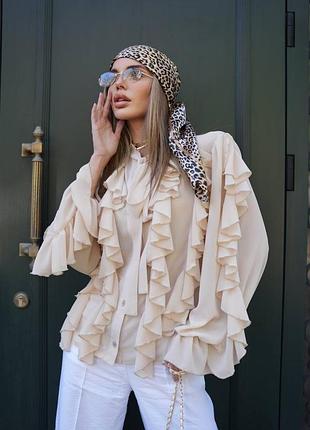 Шифоновая блуза с воланами