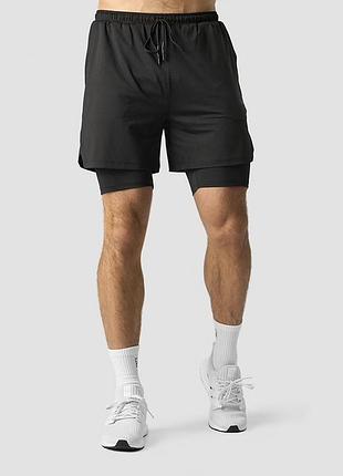Спортивные шорты с лосинами 2 в 1 nike для зала gymshark спорта тренировок бега under armour беговые