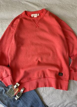 Чоловічий червоний світшот на флісі від hm