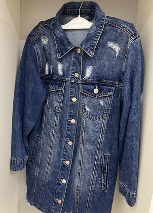 Длинная джинсовая куртка, размер с