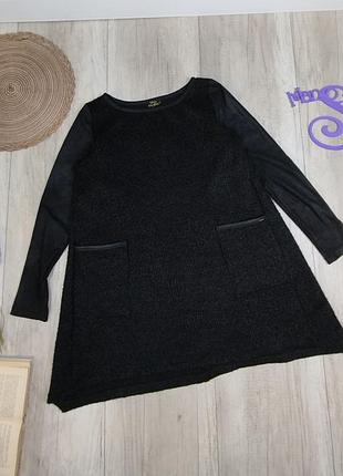 Жіноча сукня veronica poliit тепла з довгим рукавом чорна розмір м (46)