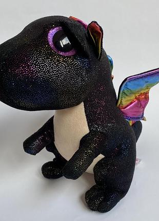 Мягкая игрушка анора плюшевый чёрный дракон ty anora глазастик beanie boos