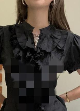 Нарядная черная блузка рубашка