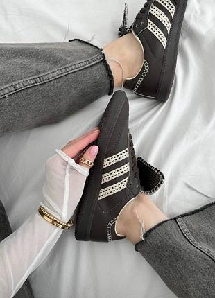 Женские кроссовки adidas samba femme BAILEY brown кожаные кеды адедас самба коричневые, скидка!