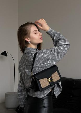 Сумка coach tabby black beige2 фото