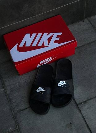 Мужские шлепанцы nike черное летние тапочки найк мужские шлепанцы найк