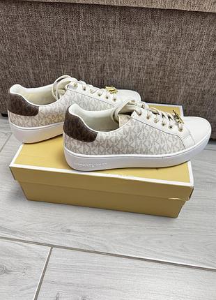 Кеди шкіряні michael kors на шнурівці білі