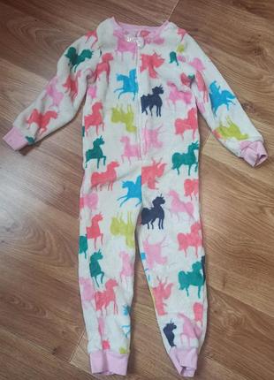Теплая пижама ромпер на девочку рост 104 110