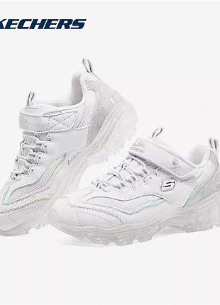 Кросівки skechers ice d'lites  з підсвіткою оригінал білі для дівчинки