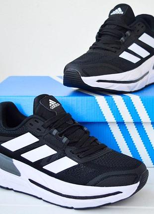 Adidas astir кроссовки женские на платформе текстильные сетка легкие черные с белым весенние летние