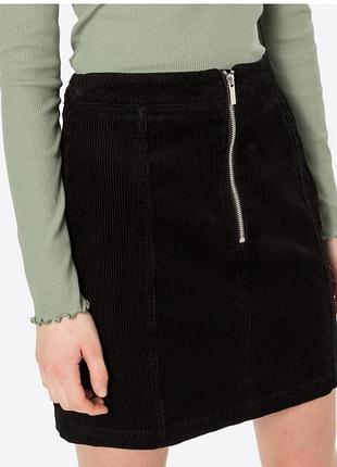 Вельветова спідниця new look з блискавою попереду