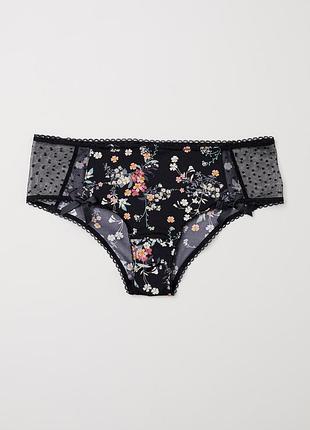 Трусики квітковий принт з сіточкою
